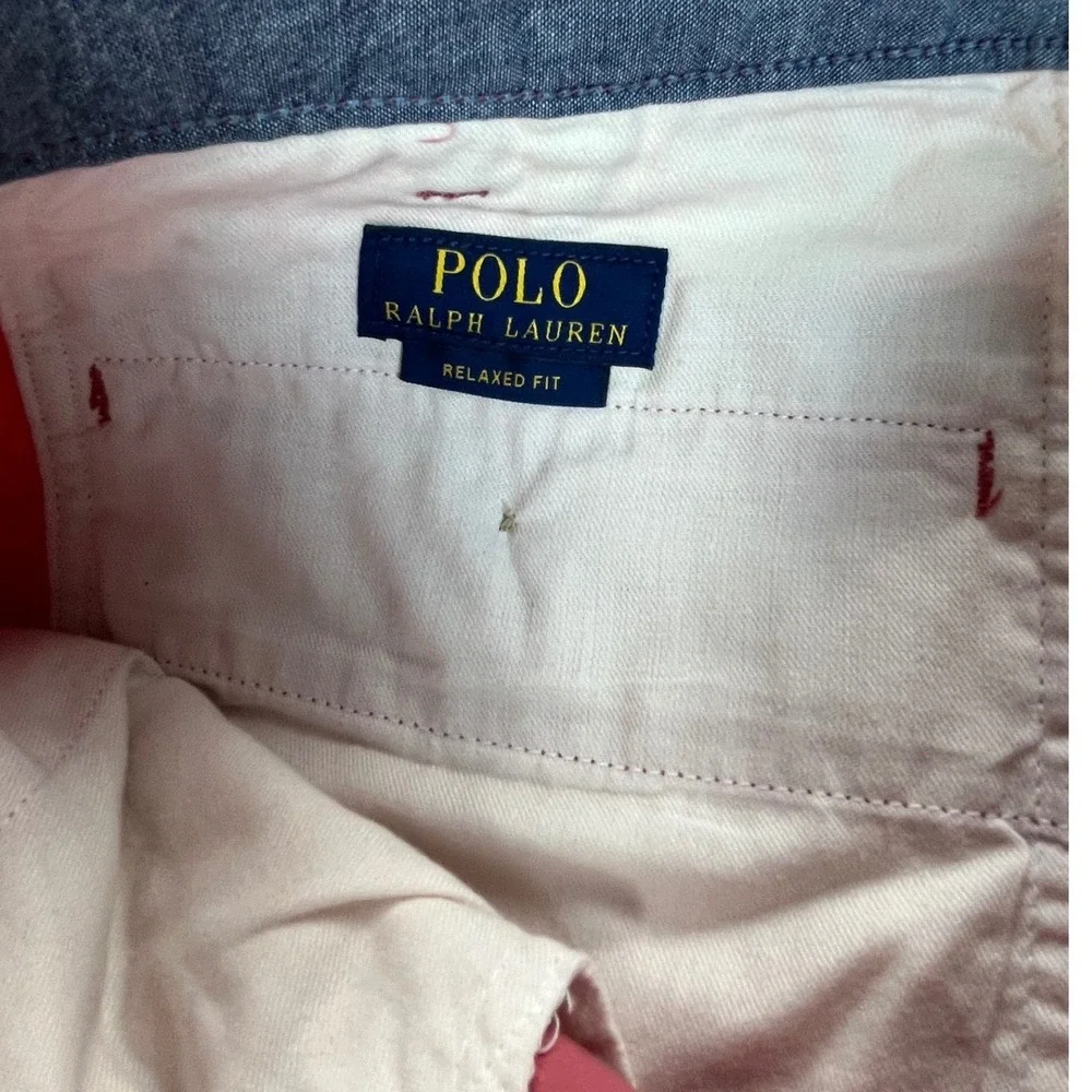 Polo Ralph Lauren Relaxed Fit Salmon Pink Chino Shorts Mens 34 Cotton Twill Pony